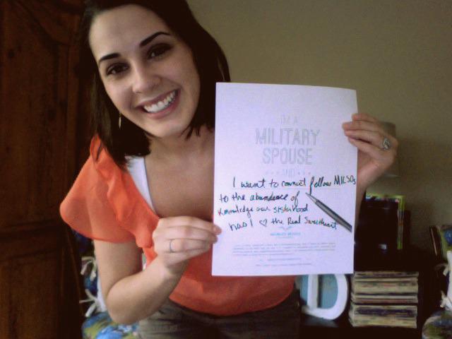 I'm a military spouse and ... I want to connect fellow MILSO's to the abundance of knowledge our sisterhood has!