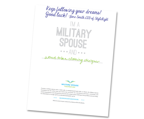 Military Spouse Statement of Support for Career Dream