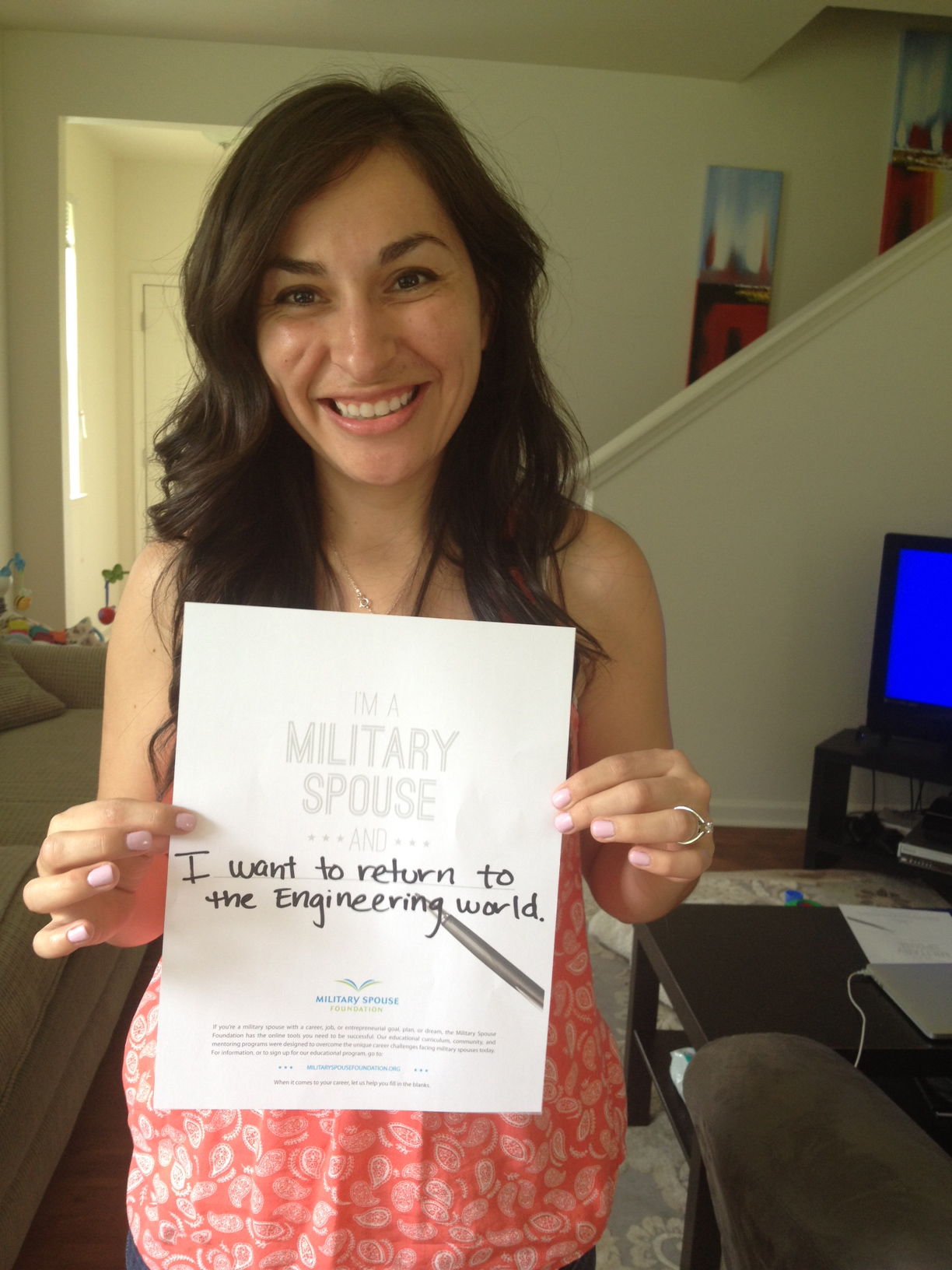 I'm a military spouse and ... I want to return to the engineering world.